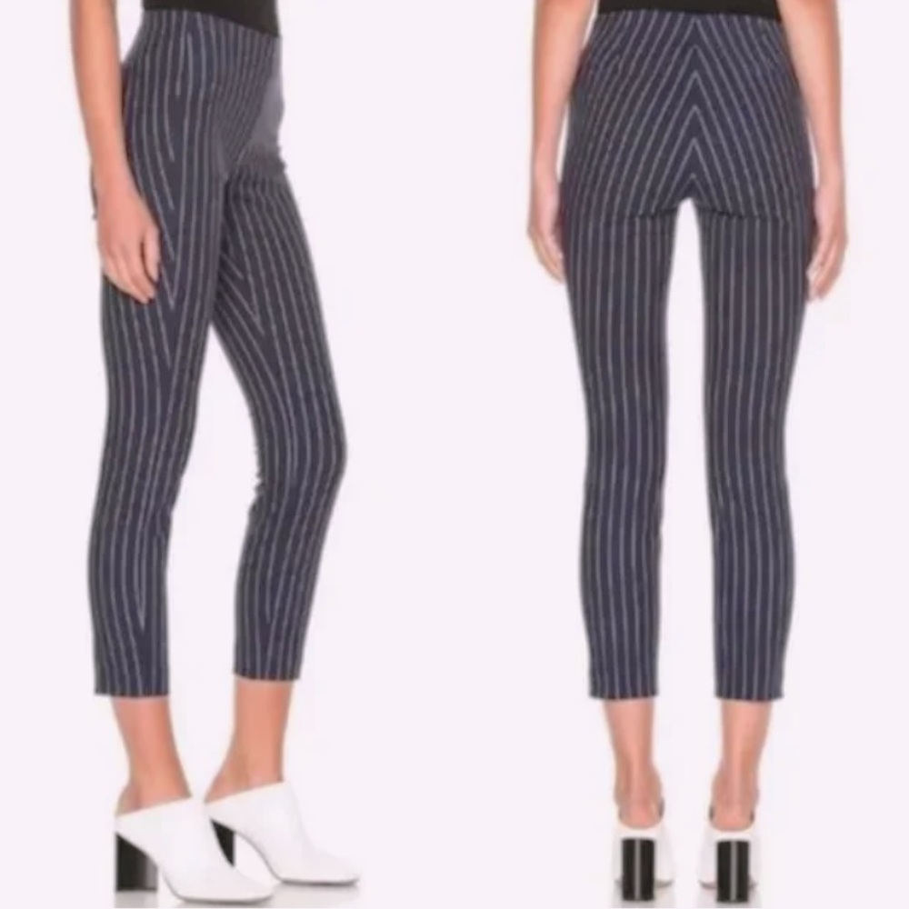Rag & Bone Simone Navy and White Pin Stripe Cropped Pants
